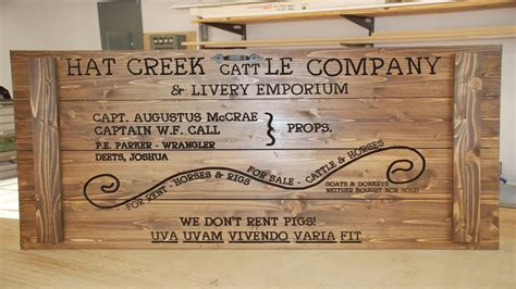 Lonesome Dove Hat Creek Cattle Company Sign Cnc Cut Youtube