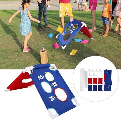 acouto bean bag game set portable bean bag toss cornhole game board set of 1 board and 6