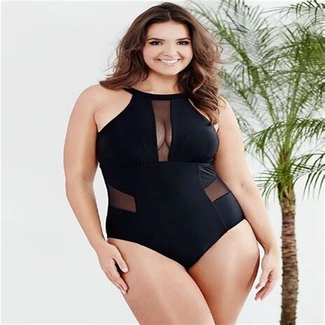 2018 one piece swimsuit xxxl large size swimwear bathing suit women plus size swimsuit mesh