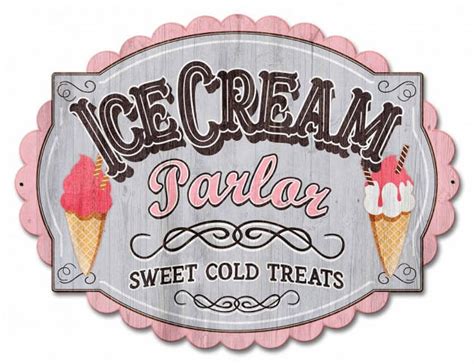 Ice Cream Parlor Metal Sign 21 X 16 Inches