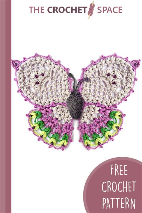 Stunning Crocheted Butterfly Applique Free Crochet Pattern The