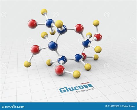 Molécula De La Glucosa Fórmula Molecular C6h12o6 Ilustración 3d Stock