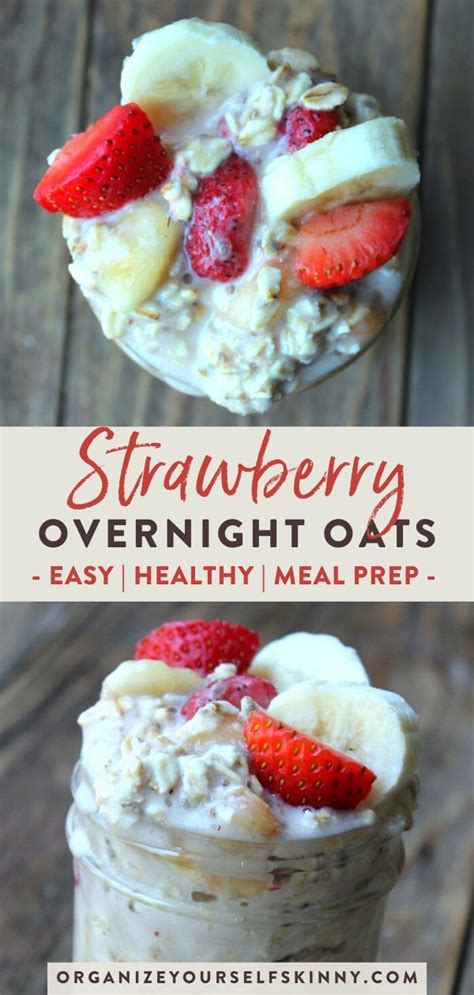 I did the oats, chia seeds, dannon low fat toasted coconut yogurt, bananas and blue berries and many times, people don't realize how caloric oatmeal can really be. Strawberry Banana Overnight Oats | Recipe | Low calorie ...