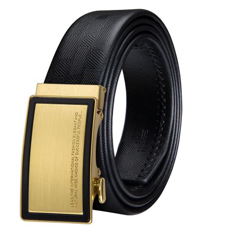 Belt Men 100 Real Cowskin Male Belt Black Leather Waist Strap Gold
