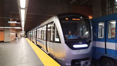 New Montreal's Metro Azur in action at various station ...