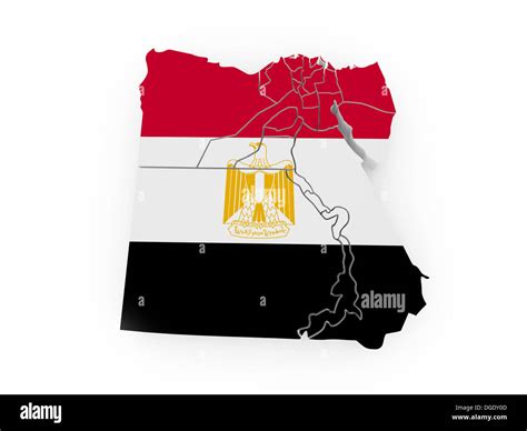 Map Of Egypt In Egyptian Flag Colors 3d Stock Photo 61772157 Alamy