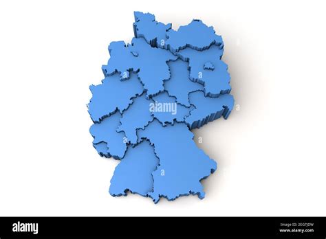 Map Of Germany Showing All State Regions 3d Rendering Stock Photo Alamy