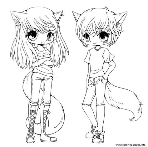 Cute Anime Twins Coloring Pages Printable