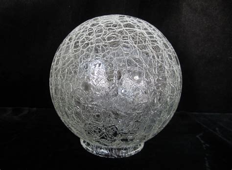 6 Crackle Glass Ball Shade Clear Textured Globe For Etsy India Crackle Glass Glass Light
