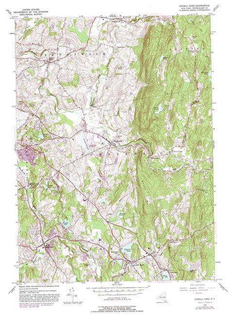 Averill Park Topographic Map 124000 Scale New York