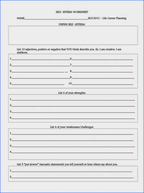 Printable Setting Boundaries Worksheet