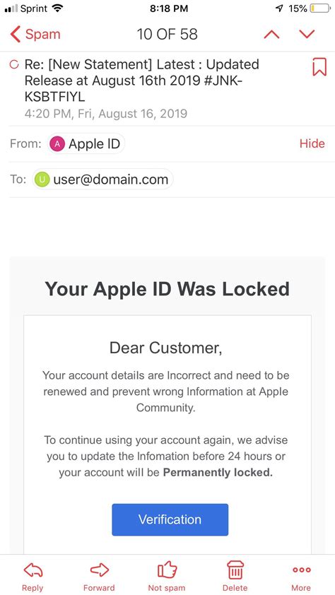 Apple ID Locked Email Do Not Click Its A Scam Unless You Know Its