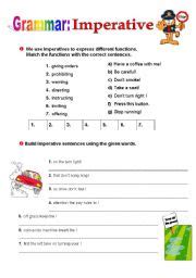 Free exercises on the imperative forms. English teaching worksheets: Imperatives
