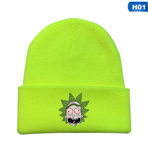 Akoada New Rick Morty Embroidery Beanie Hat Winter Warm Knitted Hat Ski