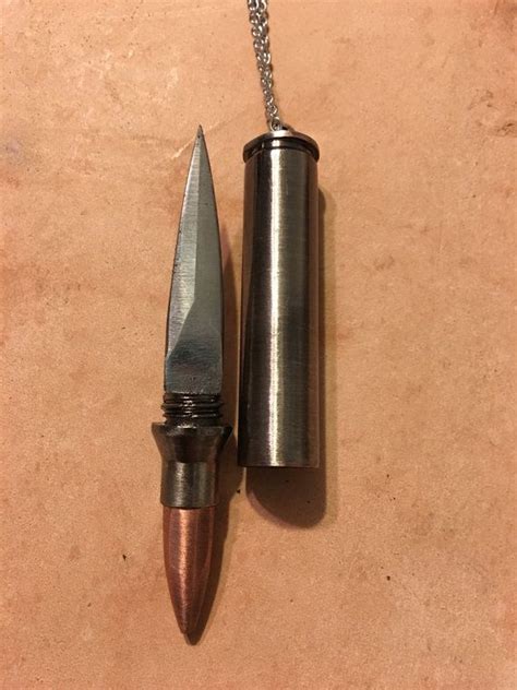 Hidden Dagger Bullet Knife Necklace By Lowlifeknives On Etsy Hidden