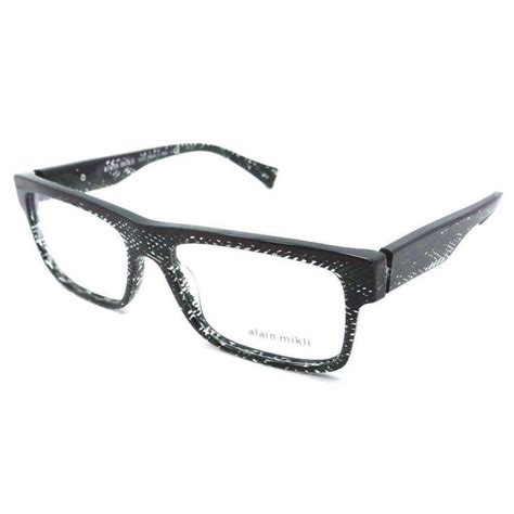 alain mikli rx eyeglasses frames a03047 4112 54x16 green chevron bordeaux italy rx eyeglasses