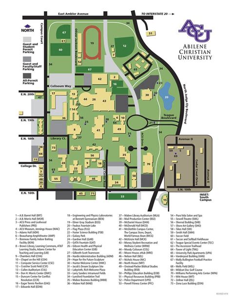 Campus Map Abilene Christian University Abilene Christian Campus