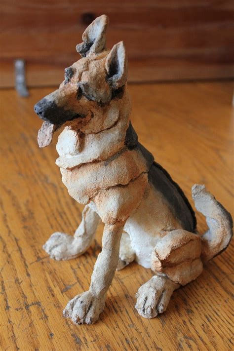A Breed Apart Dog Figurine German Shepherd Puppy Pottery Clay Etsy