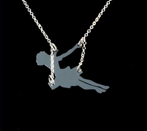 Girl On A Swing Necklace Swinging Girl Necklace Girl On A Etsy Girls Necklaces Necklace