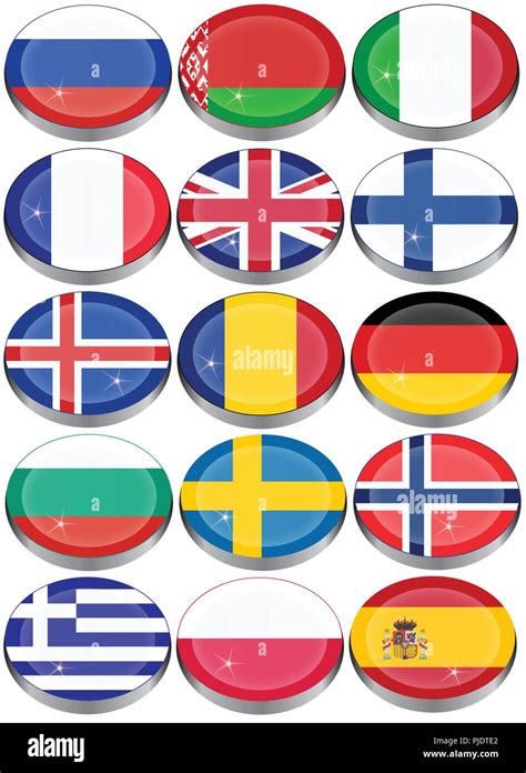 Set Of Icons Flags Of The Europe Stock Vector Image And Art Alamy