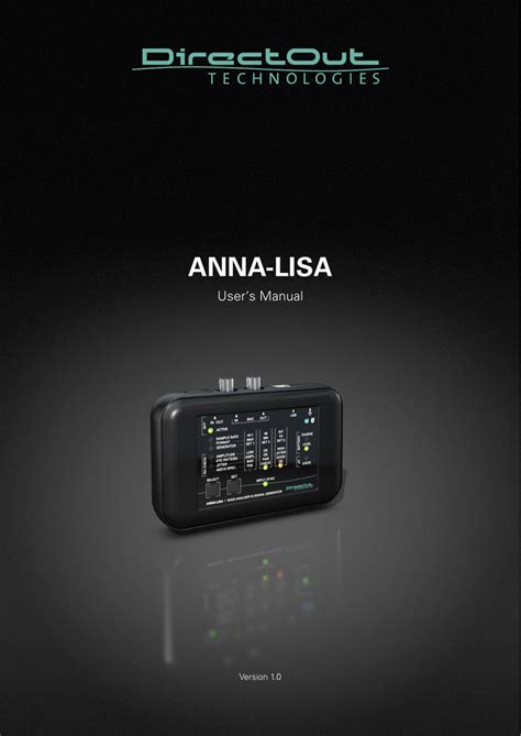 Anna Lisa User Manual Manualzz