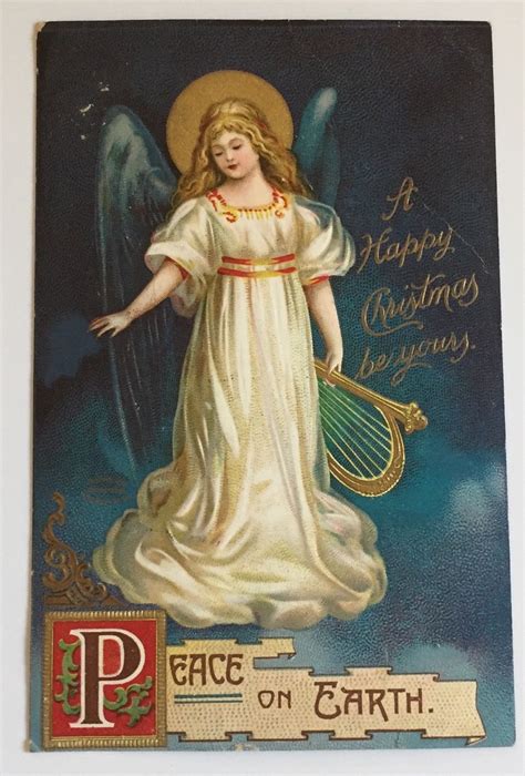 Christmas Postcard Angel Series 1122 Ebay Antique Christmas Cards