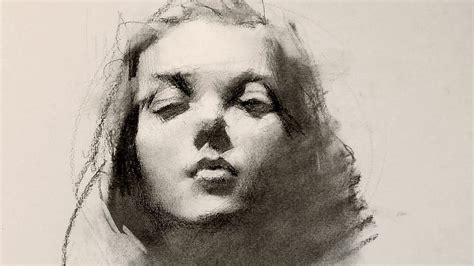 Quick Portrait Sketch In Charcoal Youtube