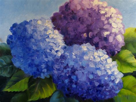 Nel S Everyday Painting Palette Knife Hydrangeas SOLD