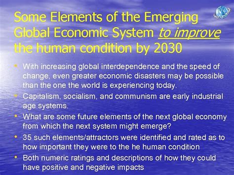 Some Elements Of The Emerging Global Economic System