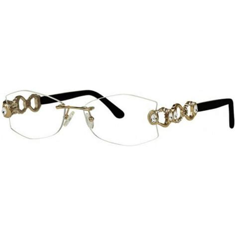 caviar rimless eyeglasses 2363 c 21 gold crystals frame new 54mm italy rxable