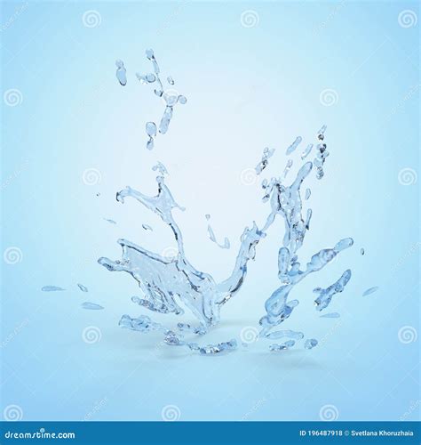 3d Render Water Splash Translucent Liquid Wavy Jet Splashing Wave