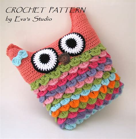 crochet owl pillow pattern pdf crochet pattern owl pillow owl soft toy pattern diy tutorial