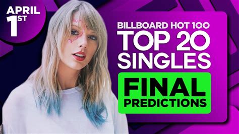 Final Predictions Billboard Hot 100 Top 20 Singles April 1 2023 Youtube
