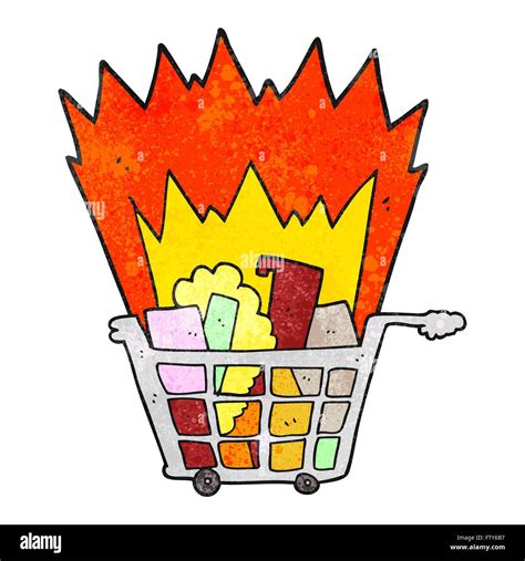 Freehand Textured Cartoon Shopping Trolley Stock Vector Image Art Alamy