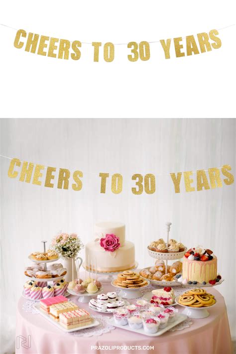 Cheers To 30 Years 30th Birthday Banner 30th Birthday Sign And Etsy