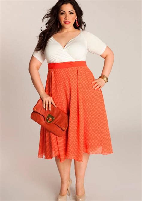 Plus Size Orange Dresses Pluslookeu Collection