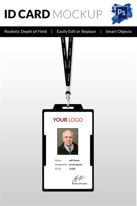 Id Card Sample Free Card Employee Template Vertical Company Student