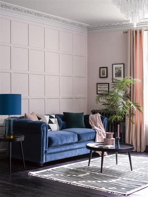 An Elegant Sitting Room In Pink And Blue Get The Look
