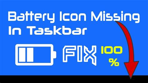 How To Fix Battery Icon Not Showing In Taskbar Windows 10 Laptop