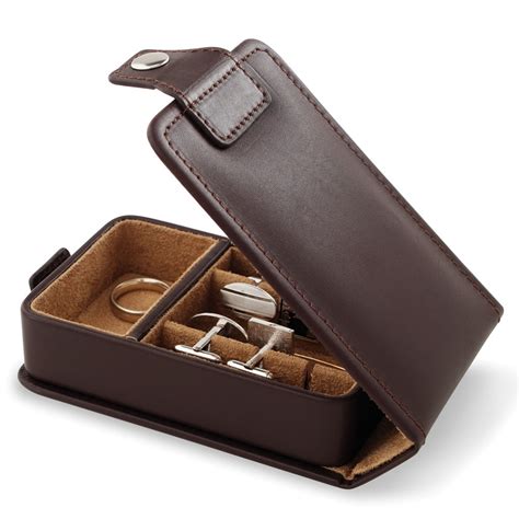 The Gentlemen Travelers Leather Accessory Case Hammacher Schlemmer