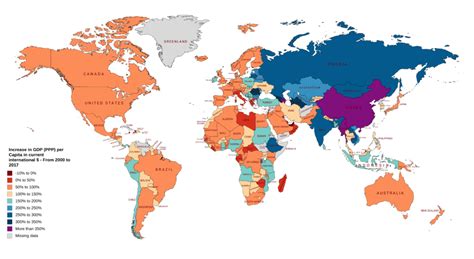 map increase in gdp ppp per capita in current international from 2000 to 2017