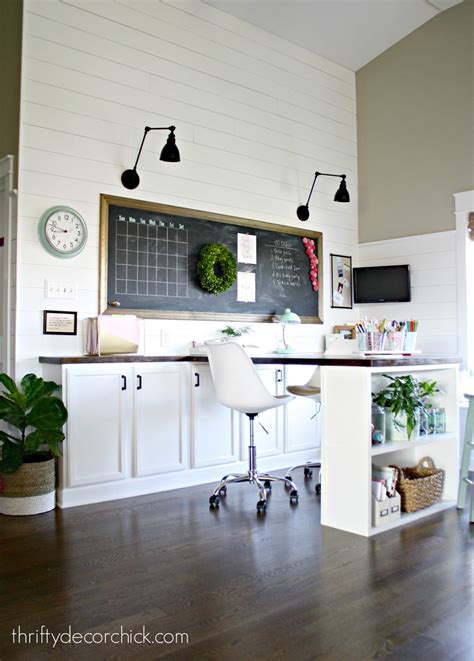 Craft Roomoffice Loft Reveal With Built In Desk Thrifty Decor Chick