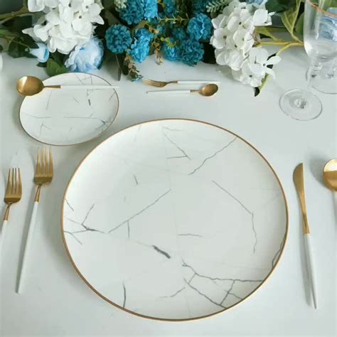 2018 New Design Tableware Marble Bone China Dinner Plate Sets Buy