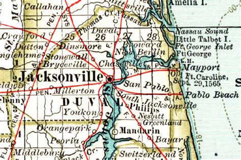 Map Of Duval County Florida 1897