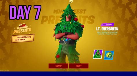 Fortnite Winterfest 🎁 Christmas Present Day 7 Opening New T Item Youtube
