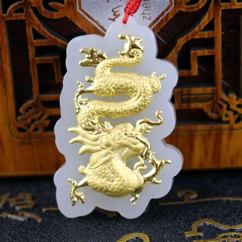 Natural Hetian Jade Necklace Pendant Dragon Pendants For Men Women Top
