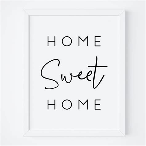 Home Sweet Home Print Home Sign Quote Printable Home Decor Etsy