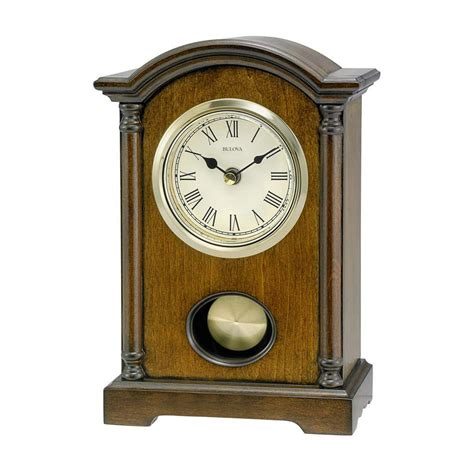 Bulova Clocks B7466 Dalton Chiming Pendulum Wooden Table Clock Walnut