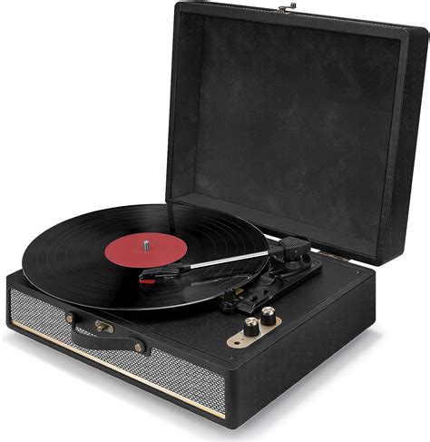 Vinyl Record Player Bluetooth With Built In Speakers 3 Speed Suitcase