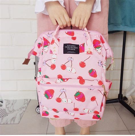 Kawaii Harajuku Strawberry Backpack School Bag On Storenvy School Bags For Girls Kawaii Bags